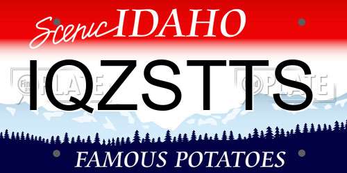 IQZSTTS Idaho License Plate