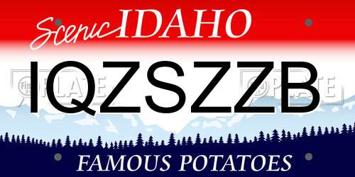 IQZSZZB Idaho License Plate
