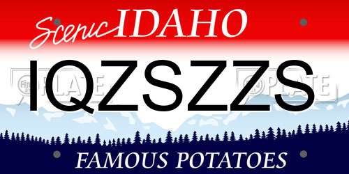 IQZSZZS Idaho License Plate