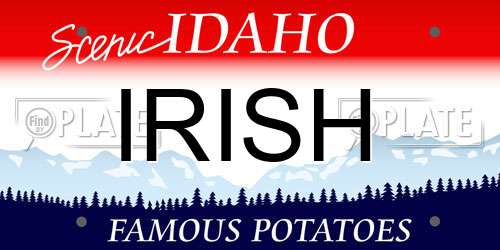 IRISH Idaho License Plate