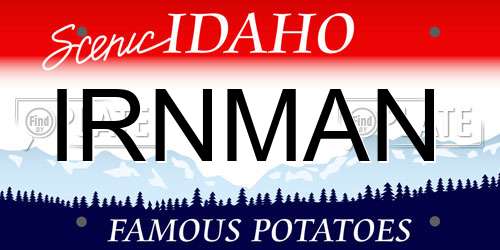 IRNMAN Idaho License Plate