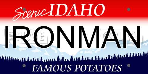 IRONMAN Idaho License Plate