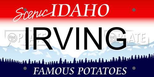 IRVING Idaho License Plate
