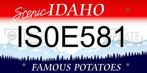 IS0E581 Idaho License Plate
