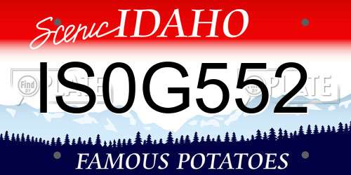 IS0G552 Idaho License Plate