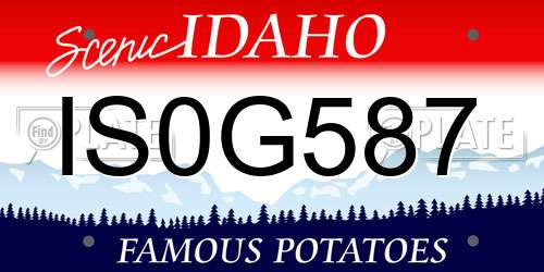 IS0G587 Idaho License Plate