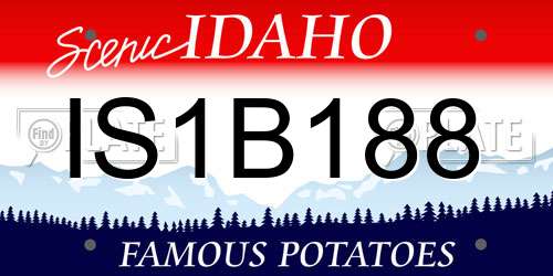 IS1B188 Idaho License Plate