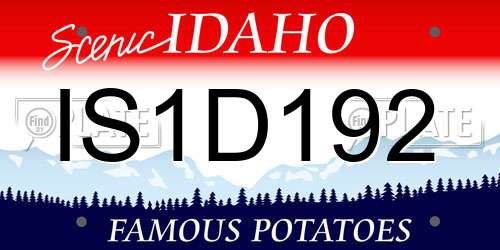 IS1D192 Idaho License Plate
