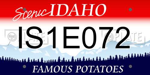 IS1E072 Idaho License Plate