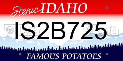 IS2B725 Idaho License Plate