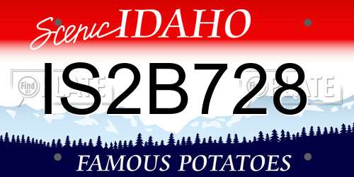 IS2B728 Idaho License Plate