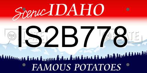 IS2B778 Idaho License Plate