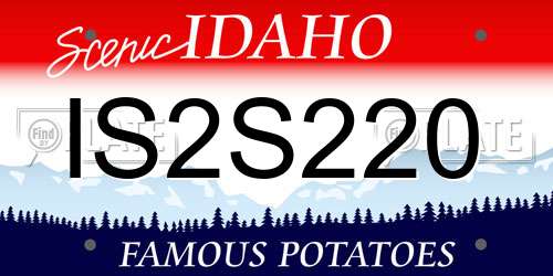 IS2S220 Idaho License Plate