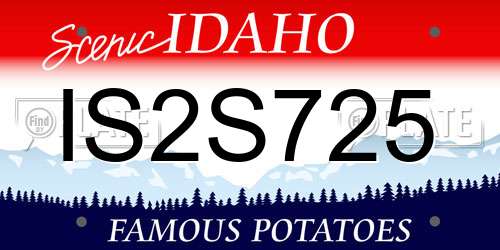 IS2S725 Idaho License Plate