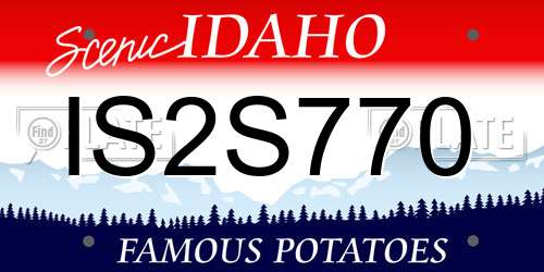 IS2S770 Idaho License Plate