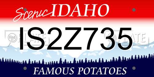 IS2Z735 Idaho License Plate