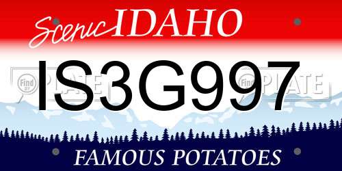IS3G997 Idaho License Plate