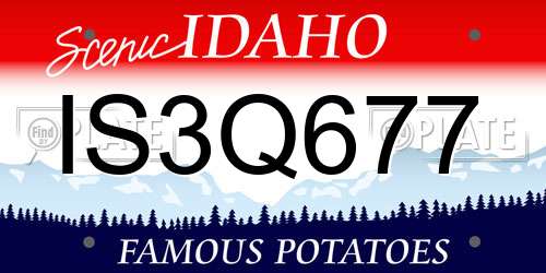 IS3Q677 Idaho License Plate