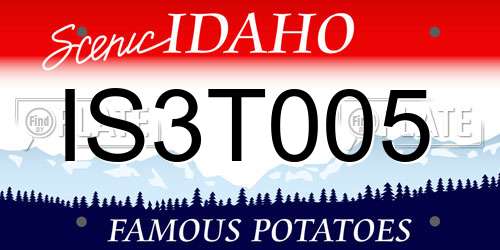 IS3T005 Idaho License Plate
