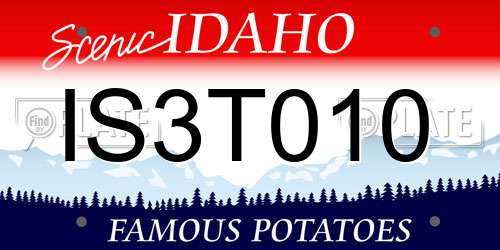 IS3T010 Idaho License Plate