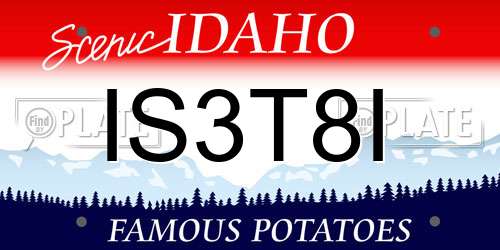 IS3T8I Idaho License Plate