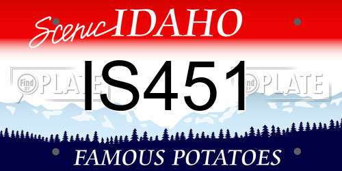 IS451 Idaho License Plate