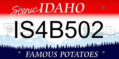 IS4B502 Idaho License Plate