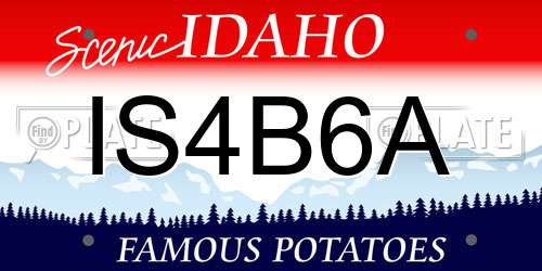 IS4B6A Idaho License Plate