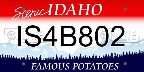 IS4B802 Idaho License Plate