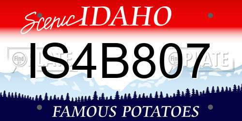 IS4B807 Idaho License Plate