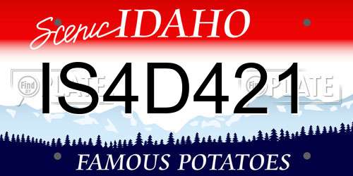 IS4D421 Idaho License Plate