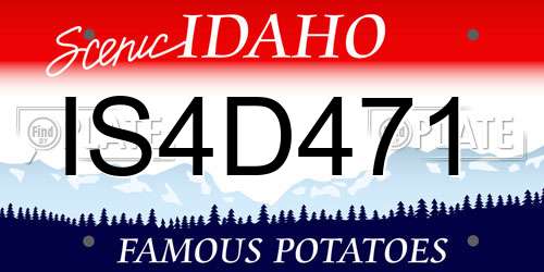 IS4D471 Idaho License Plate