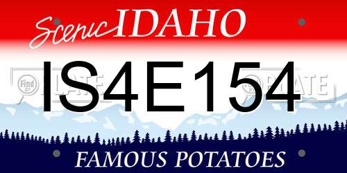 IS4E154 Idaho License Plate