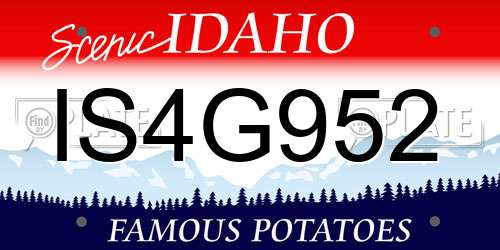 IS4G952 Idaho License Plate