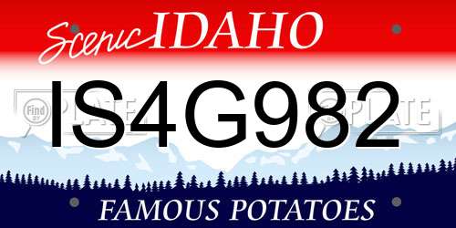 IS4G982 Idaho License Plate