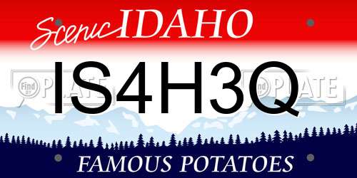 IS4H3Q Idaho License Plate
