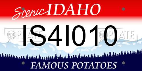 IS4I010 Idaho License Plate