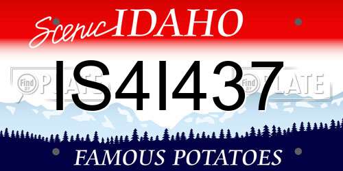 IS4I437 Idaho License Plate