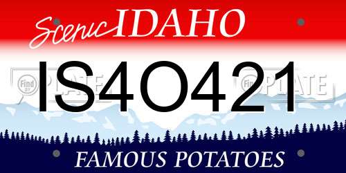 IS4O421 Idaho License Plate