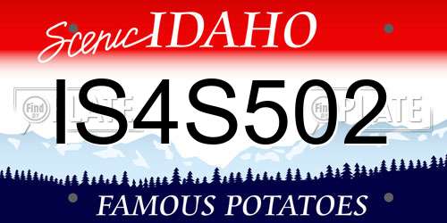 IS4S502 Idaho License Plate
