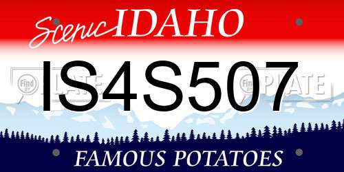 IS4S507 Idaho License Plate