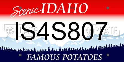 IS4S807 Idaho License Plate