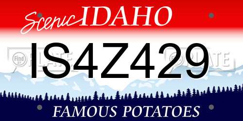 IS4Z429 Idaho License Plate