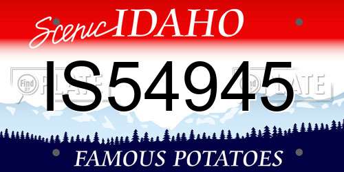 IS54945 Idaho License Plate