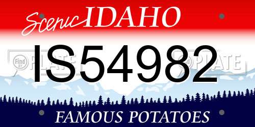 IS54982 Idaho License Plate
