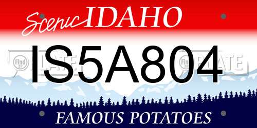 IS5A804 Idaho License Plate