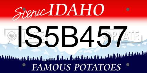 IS5B457 Idaho License Plate
