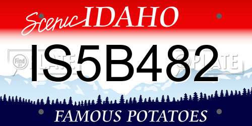 IS5B482 Idaho License Plate