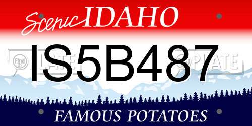 IS5B487 Idaho License Plate