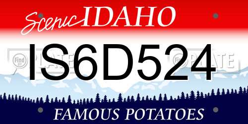 IS6D524 Idaho License Plate